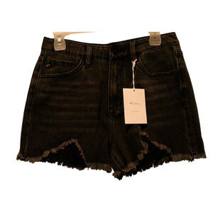 KanCan Ivanna Women's Size 7/27 Ultra High Rise Mom Shorts Dark Gray NWT